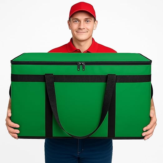 Bodaon Large 3-Pack Insulated Food Delivery Bag with hard bottom XXXL Catering/Pizza Cooler Bags Rideshare Delivery Bag Thermal Cold/Hot Styrofoam Carrier for Travel/Shopping/Car
