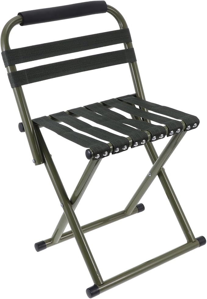 1pc Portable Folding Fishing Stool Lightweight Chair for Camping BBQ and Outdoor Activities and Construction Easy to Carry and Store Green