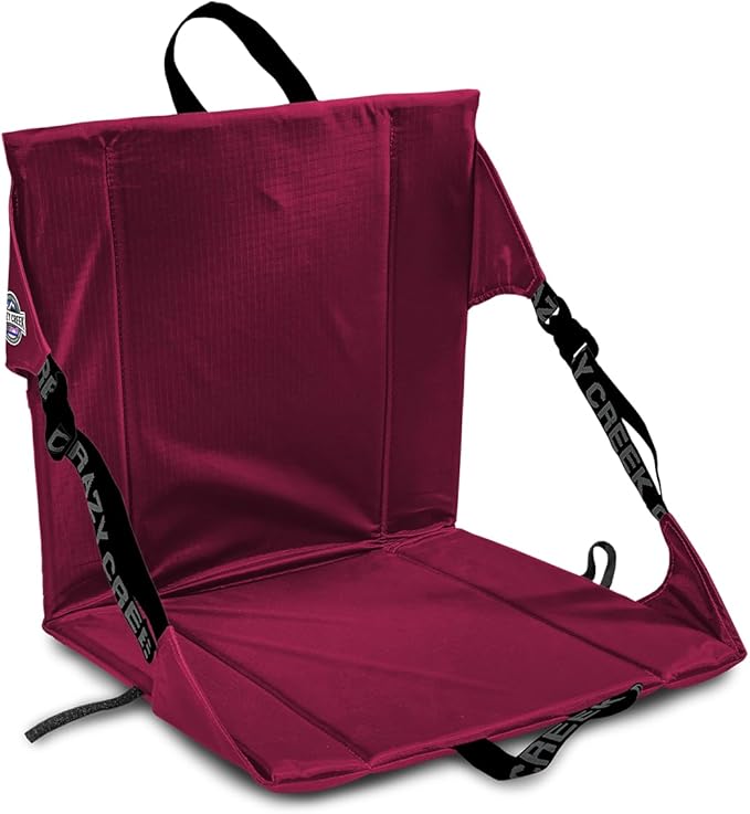 Crazy Creek Original Chair Perfect for Stadium Seats Camping Hiking &amp More Comfort on All Terrains Adjustable Straps Lightweight Design Water-Resistant Maroon