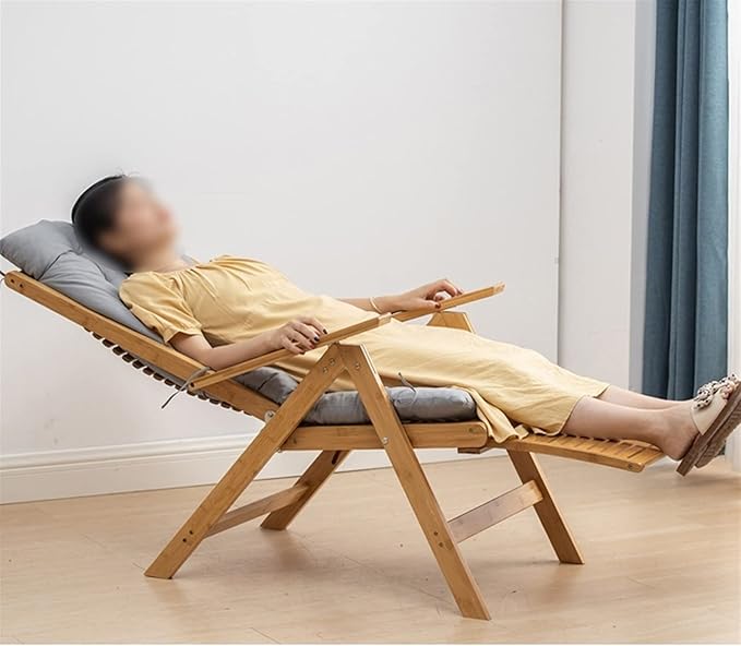 RecliningZero Gravity ChairWooden Beach ReclinerPortable Camping Foldable ChairsOutdoor Garden Patio Lawn Recliners-Multi-Level Adjustment to Easily Lie Down-ErgStyle-6