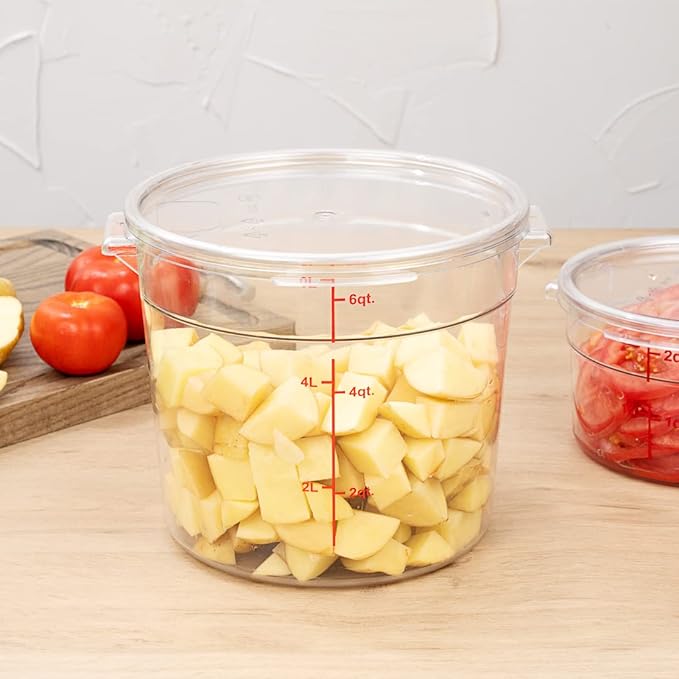 Restaurantware 8.75 Inch Round Polycarbonate Lid - Snap-On Food Storage Cover - Airtight Translucent Container Lid - Dishwasher-Safe Freezer-Safe Hot and Cold Food Friendly - Clear Plastic