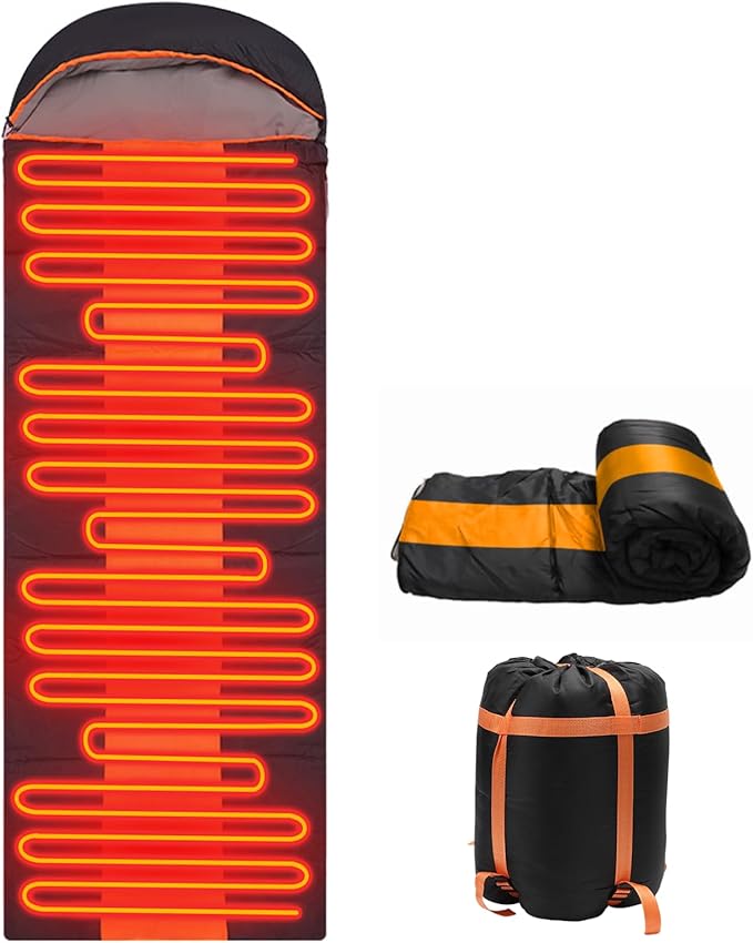 Sleeping Bags for Adults Backpacking Camping Sleeping Bag for Kids Heated Sleeping Bag for Camping Outdoor Hiking Rechargeable Lightweight Compact Camping Essentials Gear