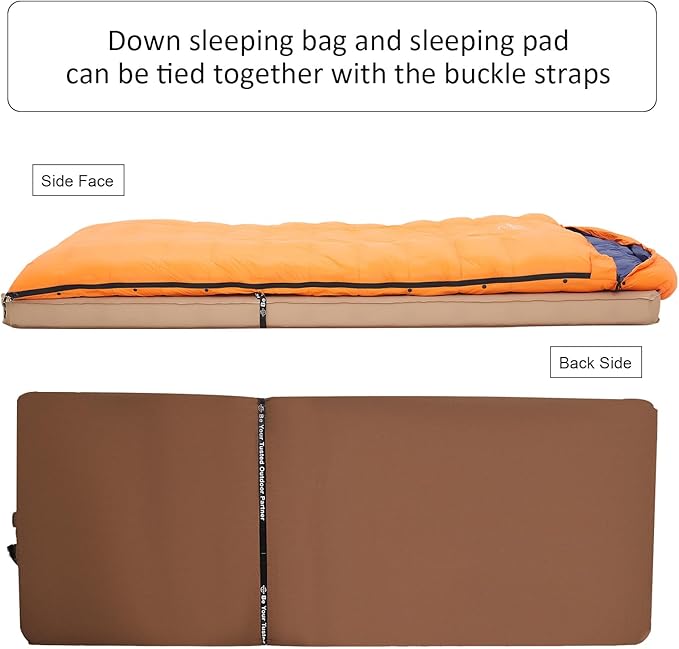 0 20 Degrees F Down Sleeping Bag for Adults4 Season Cold Weather Rectangle Wearable Down Sleeping Bag for Camping HikingCan be Used as Blanket Quilt or Cloakwith Mesh Sack Buckle Strap