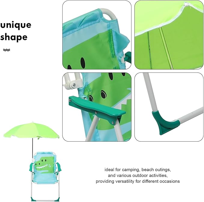 Portable Boys and Girls Beach Chair Umbrella Folding Camping Chair for Boys Girls Lightweight and Foldable Sun Protection Outdoor Activity