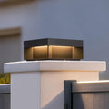 Solar Post Lights Outdoor 7.9'' Pillar Lights Waterproof 3000K Fence Column Cap Light Dusk to Dawn Solar Powered Lantern Modern Lamp Posts Outdoor Lighting Fixture for Yard Pathway Deck Garden