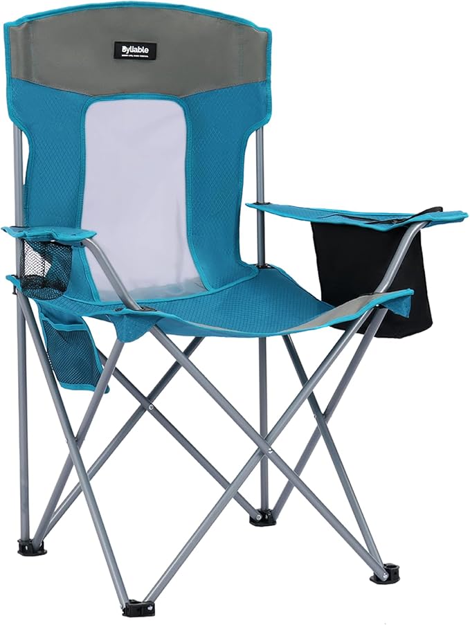 Camping Chairs Lawn Portable Foldable Camp Folding Lightweight Chair for Adults with Drink Holder and Cooler Pouch Outdoor for Camping Lawn Sports Picnic Beach Music Festival Blue