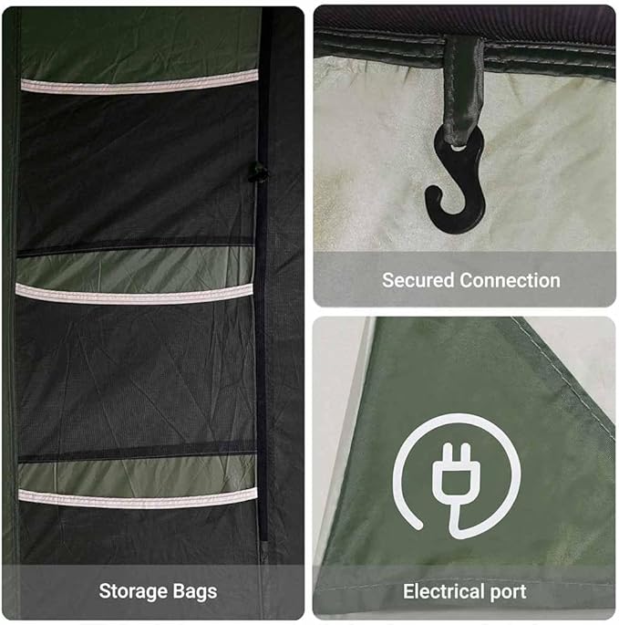 vidaXL Camping Tent Tunnel 4-Person Green Waterproof Tent Camping shelter Garden shelter Garden Tent Outdoor shelter Waterproof Tent