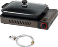ONLYFIRE OUTDOOR LIVING Portable Propane Gas Stove with Grill Pan and Lid Butane Camping Stove Instant Ignition for Patio Backyard Home Cooking Camping RV Tailgating Emergency Use GS349
