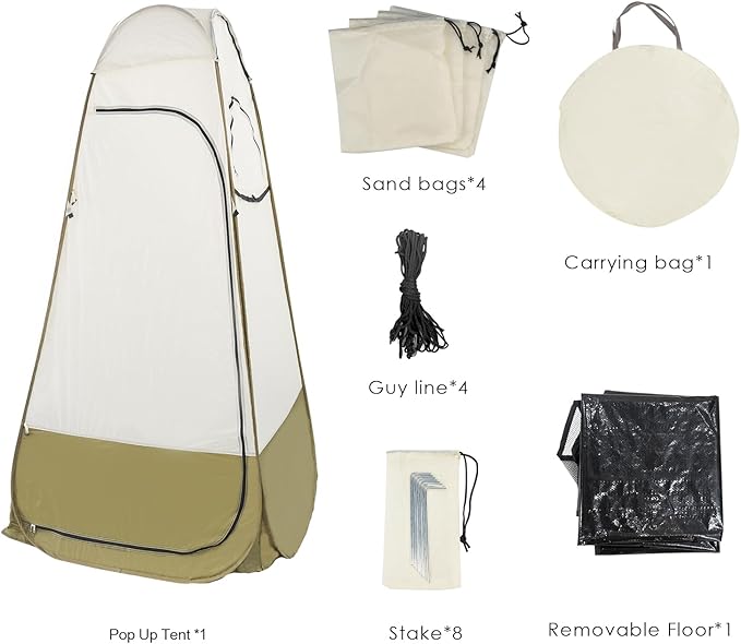 Portable Privacy Tent - Pop Up Shower &amp Changing Room for Outdoor Camping