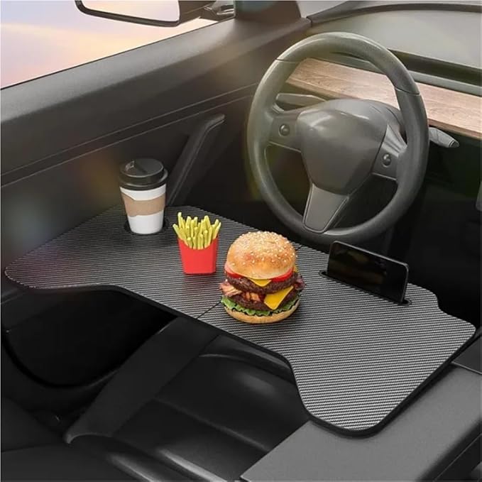 Folding Car Camping Table Compatible For Tesla Model 3/Y Steering Wheel Laptop Foldable Tray Food Desk Portable Office ﻿
