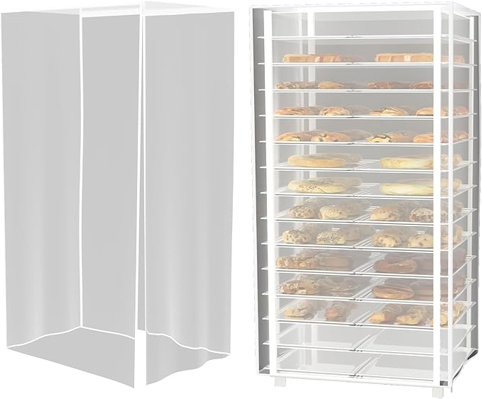 Bun Pan Rack Cover Waterproof and Dustproof Bread Rack Cover Clear Bakers Rack Covers for Home Kitchen Restaurant Bakery 28 L x 23 W x 61 H