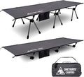 ONETIGRIS SUPRANUBIS Camping Cot Height Adjustable with Cot Leg Extenders Strong Support 330lbs Lightweight Comfortable Folding Bed for Camping Hiking Travel Truck Beach Office Nap
