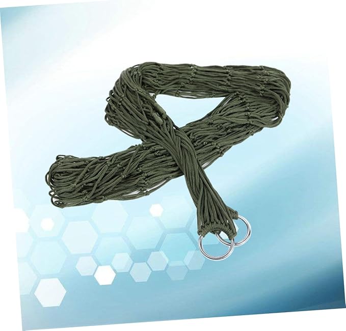 VANZACK 2pcs Outdoor Nylon Rope Hammock Portable Mesh Hanging Bed for Camping Hiking and Leisure Army and Breathable Design