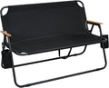 Loveseat Camping Chair Folding Double Camping Chair Portable Beach Chair with Armrests and Cup Holder for GardenPatioTravelFishing