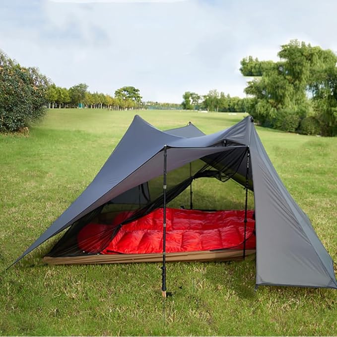 Asta Gear Yunchuan A-Frame Tarp TentUltralight 2 Person Poleless Tent15D Nylon Double-Sided Silicon Waterproof for Outdoor Camping Backpacking Hiking