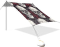 Skull Pattern Beach Tent Sun Shelter 9.2' x 10.5' Beach Canopy with 4 Sandbags 4 Stability Poles Sand Shovels - Tent Canopy for Beach Camping Fishing Picnics