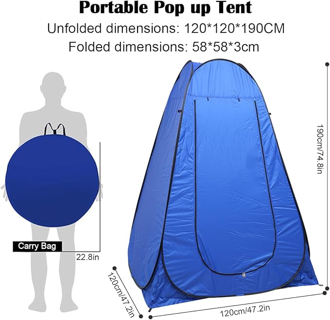 Pop Up Tent Upgrade Privacy Shower Tent Portable Outdoor Sun Shelter for Toilet Camping Biking Beach with Carry Bag | Upgrade Privacy Outdoor Sun Shelter for Toilet Camping Biking Beach with C