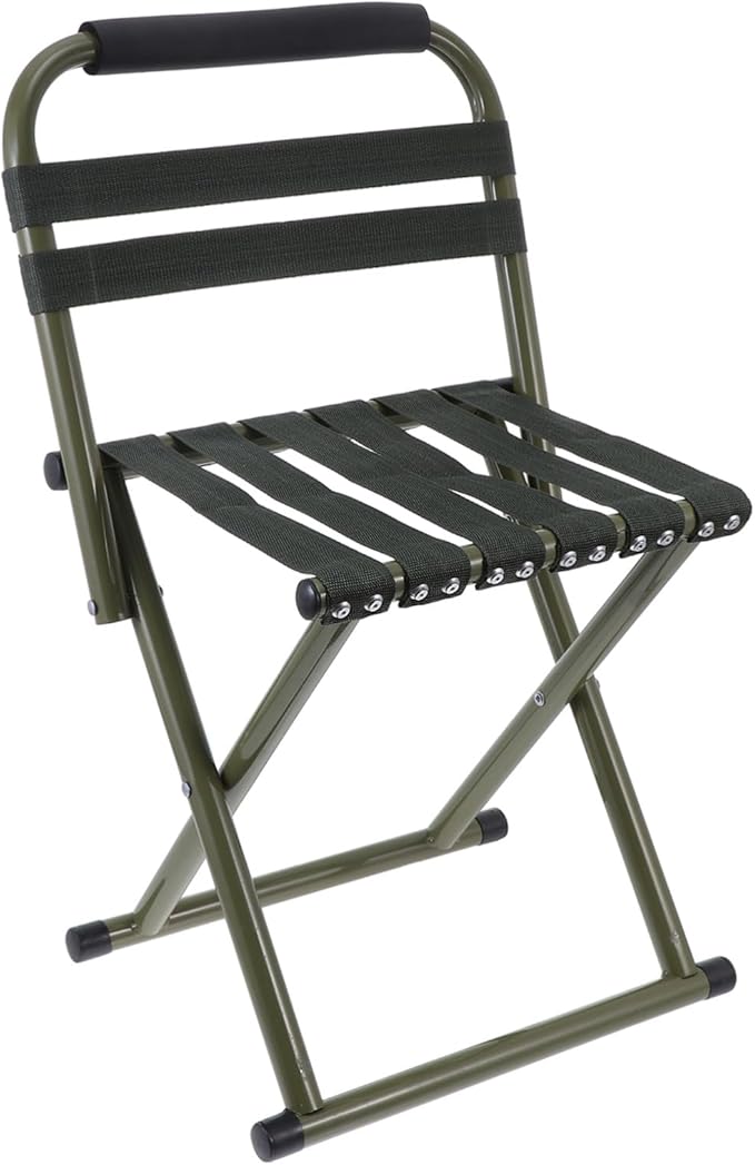1pc Portable Folding Chair for Fishing Camping Outdoor Use Lightweight Breathable Non- Design Green for Support