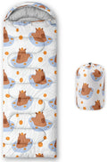 Kawaii Capybara Sleeping BagRainbow Duck Floral Compact Waterproof Camping Bag for Kids Girls BoysCute Cartoon Capibara Warm Backpacking for Traveling Outdoor Hiking Camping Gear Equipment