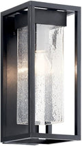 Kichler Lighting Mercer 16 inch 1 Light Outdoor Wall Light with Clear Seeded Glass in Black Finish