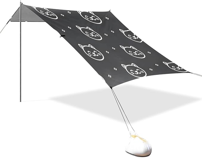 ALAZA Cute Kitten Cats Beach Tent Sun Shelter UPF50+ Protection Beach Shade Canopy w/ 4 Sandbags for Outdoor Camping Fishing Backyard Fun Picnic 10x9 ft