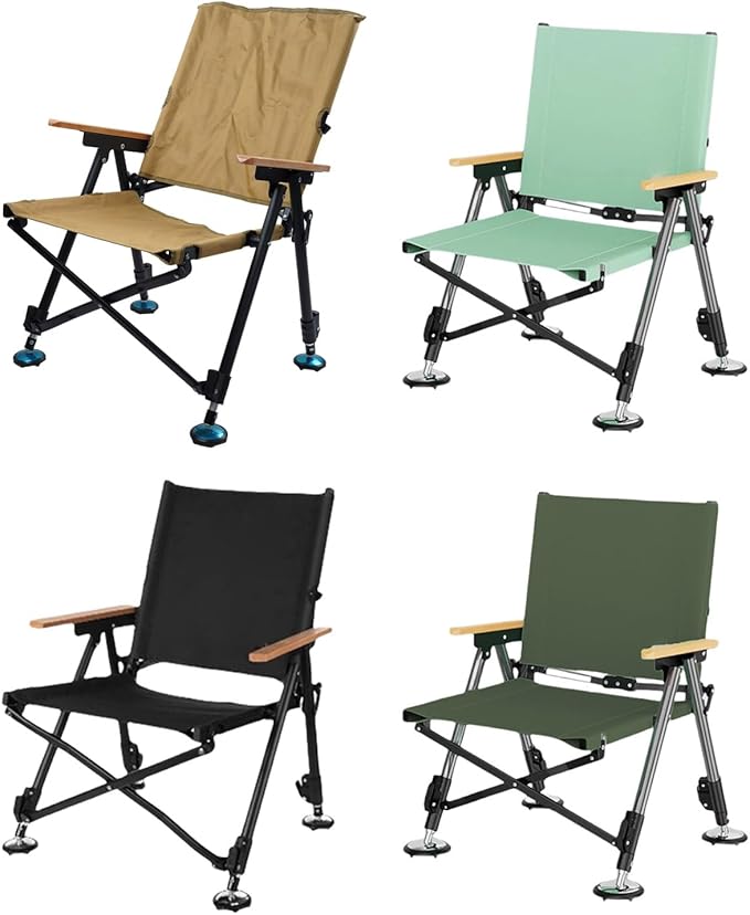 Mjaie Portable Camping Chair Bidirectional Folding Design Steel Reinforced Structure Outdoor Leisures Seat for Outdoor with Back Foldable Chair