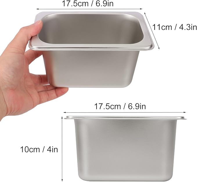 12 Pack 1/9 Size 4 Inch Deep Steam Table Pan Silver 201 Stainless Steel Chafing Pan Half Size Hotel Steam Pans for Weddings Parties Restaurants Cafeterias and Hotels