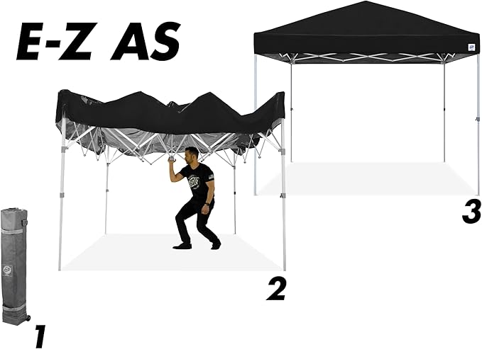 E-Z UP Patriot ONE-UP Technology Shelter 10' x 10' Black (PTSBK10)
