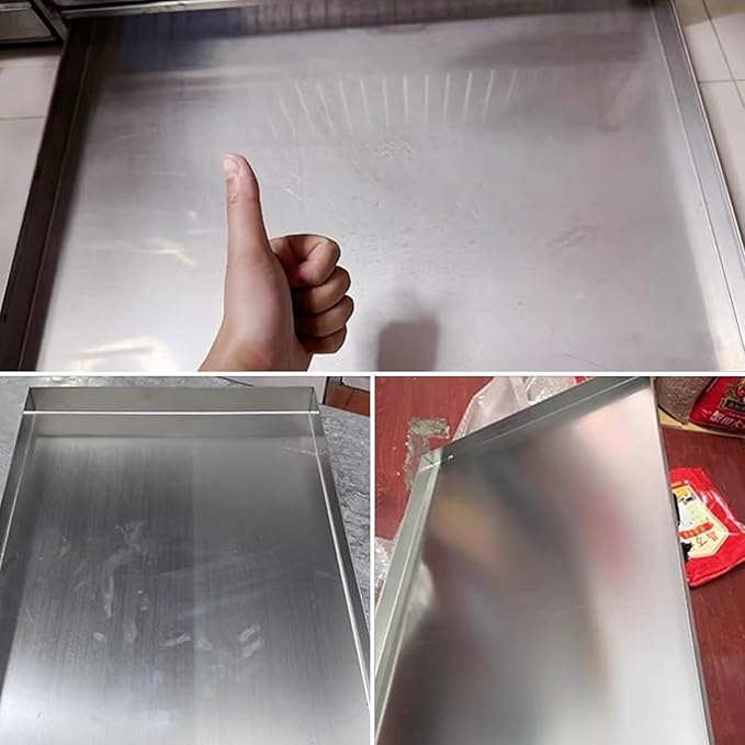 Stainless Steel Washing Machine Drain Pan - Durable Floor Protection Tray (60x120cm / 24x47in) - Rectangular Washer Oil Change Solution for Home Use