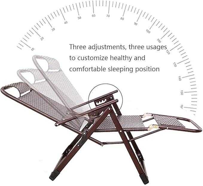 Lounge Chair Outdoor Adjustable Folding Sun Lounger Chair Portable Garden Chairs Reclining Foldable Reclining Sun Lounger for Office Lunch Break Home Nap
