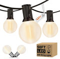 50FT LED Outdoor String Lights with 52 (2 Spare) Frosted Patio Shatterproof BulbsCommercial Grade Waterproof Patio LightsDecorative for Garden Christmas PatioBackyard Balcony