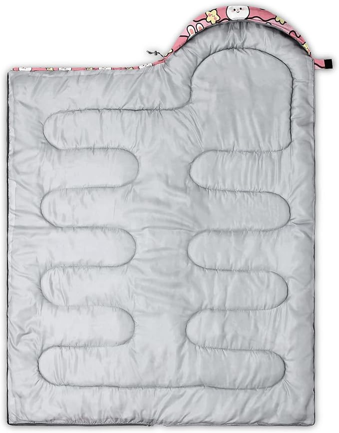QOOMO Camping Sleeping Bags3 Season Warm &amp Cool WeatherLightweightWaterproof Sleeping Bags for Adults &amp KidsTravelingand OutdoorsCamping Gear Equipment