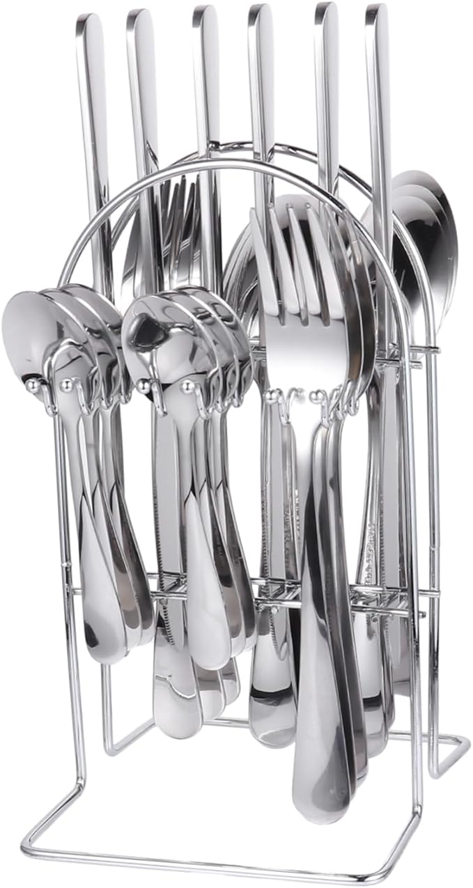 1Set Stainless Steel Cutlery Dishwasher Elegant Forks and Spoons for Dining Room Travel and Office Use Anticorrosive Kitchen Silverware