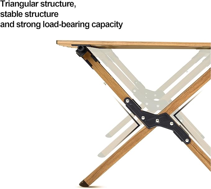 Folding Camping Table Roll-Up Folding Table with Carry Bag Portable Aluminum Picnic Table Low Height Beach Table for Outdoor Use Travel BBQ &amp Hiking Easy Assembly (Natural)