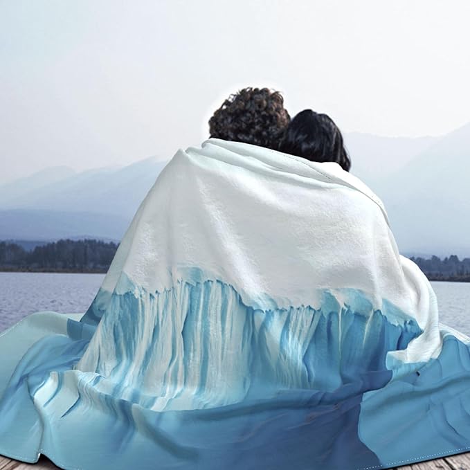 Glacier Cliff Soft Fleece Blanket 60 * 50 inch Soft Sofa Blanket Suitable for Sofa Camping Travel Night Cover Blanket