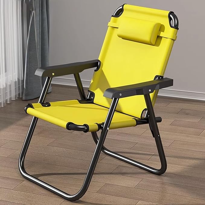 Outdoor Folding Dining Chairs Folding Lawn Chairs Camping Beach Chair Foldable Outdoor Sling Chairs Portable Chairs for Patio Backyard Camping and Porch (Color : /Yellow Size : A)