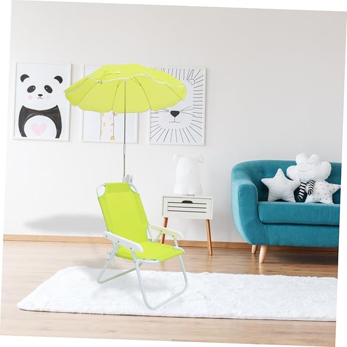 Toyvian Kids Beach Chair UV Protection Canopy Portable Folding Umbrella Lounge Chair for Children Lightweight Sunshade Camping Seat for Outdoor Activities