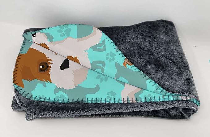 Caroline's Treasures MLM1080TBLT Red and White Jack Russell Terrier Soft Travel Blanket with Bag Airplane Blanket Indoor Outdoor Camping Blanket for Traveling Picnics Beach Trips Concerts