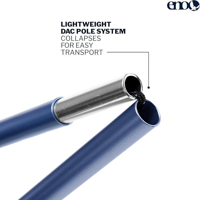 ENO Fuse Tandem Hammock System Colour Slate Lightwieght Fuse Spreader Bars Two Hammocks Side by Side Dac Grren Anodised Aluminium Alloy Eliminates Enviro Damage Weight 277 g