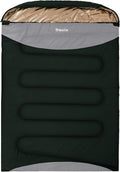 Double Sleeping Bag for Adults Cold Weather 0 Degrees Heavy Duty Two Person Sleeping Bag for Camping Cotton Canvas YKK Zipper Portable