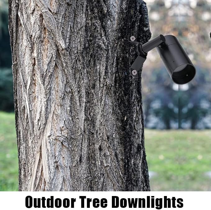 Landscape Lighting Low Voltage Tree Lights Outdoor Moonlights Tree Down Lights 12 AC/DC Surface Mounted LightsReplaceable MR16 LED Bulb Included Black Finish Aluminum Material