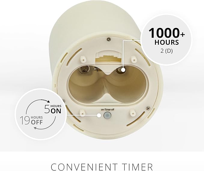 Luminara Outdoor Flameless LED Ivory Candle Melted Edge 3.75 x 9 Real Moving Flame Battery Operated Timer Plastic Weather-Resistant