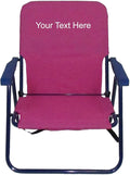 Personalized Imprinted Backpack 1 Position Beach Chair - Pink