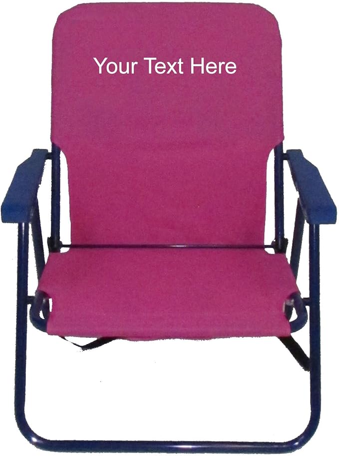 Personalized Imprinted Backpack 1 Position Beach Chair - Pink