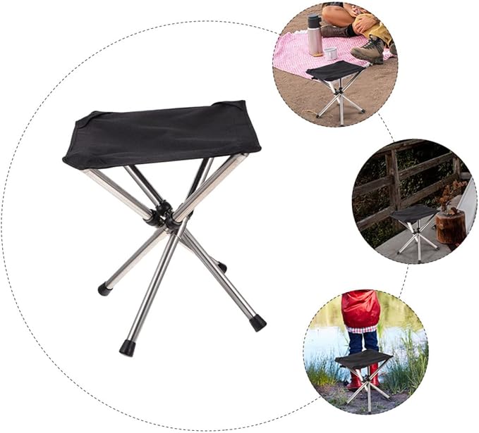 1set Ultralight Portable Folding Stool Camping Chair Outdoor Telescopic for Fishing Sports Gardens