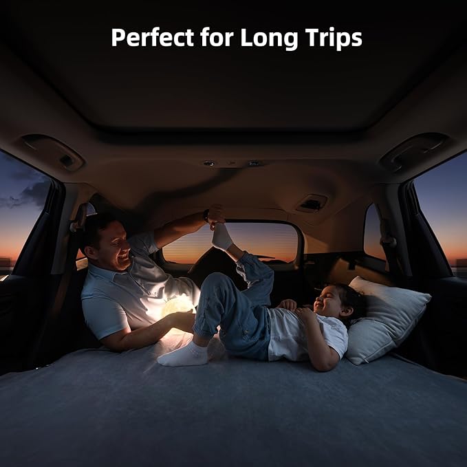 AutoLevel 4” Foam SUV Air Mattress for Honda CRV – Flat Backseat Camping Bed with Built-in Pump Slope-Cancel Design Waterproof TPU Surface – Ideal for Road Trips &amp Car Sleeping