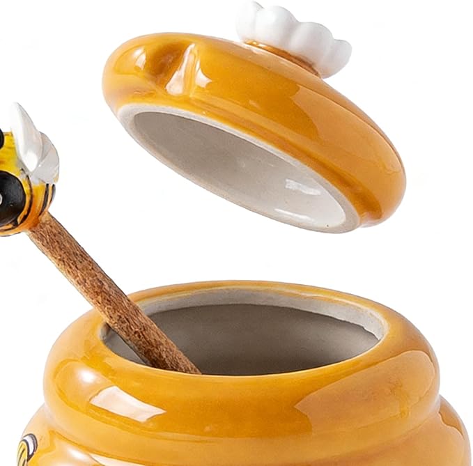 Honey Dispenser Cute Small No Drip Pot Honey Dispenser No Drip Jar for Syrup Jam Sauce Home Apartment Kitchen Office Dorm Farmhouse Restaurant Baking