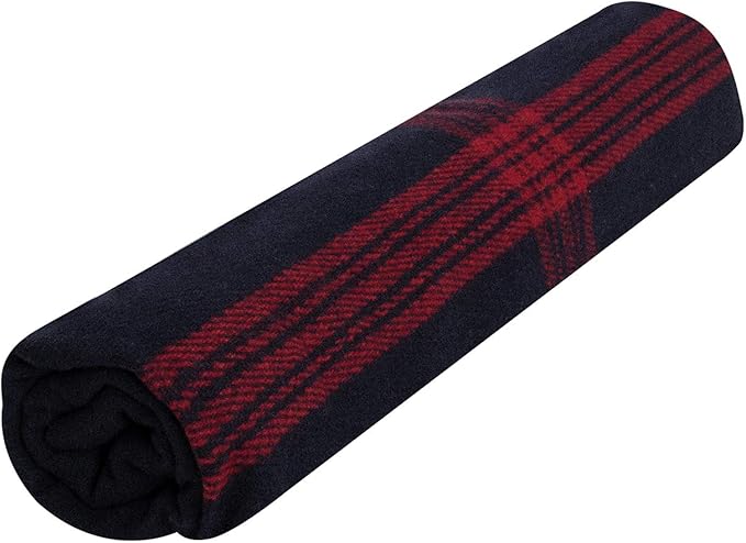 Rothco Striped Outdoor Wool Blanket – Heavyweight Warm and Comfortable Emergency Cover