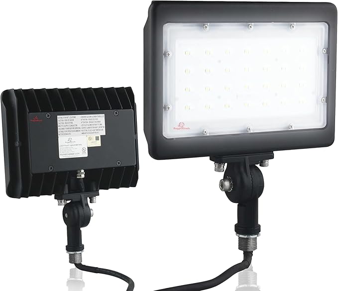 RuggedGrade 90W LED Flood Light - Kivo II CS Series - 13050 Lumens - Bright White 5000K - Photocell Sensor - Knuckle Mount - Outdoor Waterproof Security LED Fixture - DLC 5.1 Premium