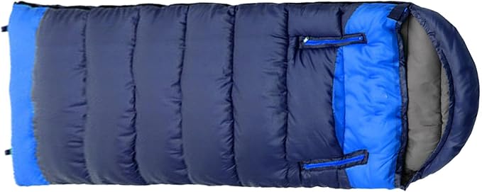 Sleeping Bags for Adults Cold Weather Sleeping Bag Camping Sleeping Bag Portable Camping Gear for Traveling Winter Sleeping Bags with Arm Ports for Outdoor Indoor (Blue L)